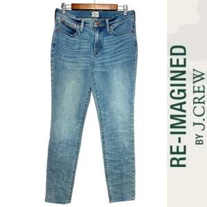 J. Crew Re-Imagined 9" High-Rise Toothpick Jeans Light Wash Cut-Off Hem Sz: 29
